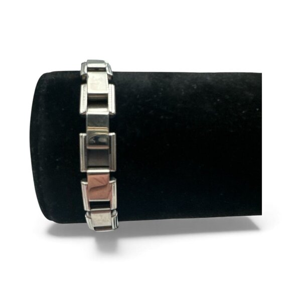 Italian Stainless Steel Link Bracelet Stretchable Design High Polished Finish Un - Picture 3 of 5